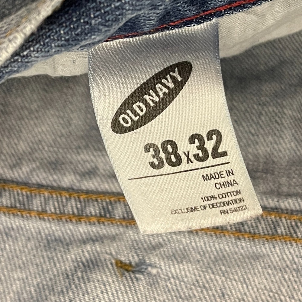 Old Navy Loose Straight Denim Jean 38x32 Y2K Men Relaxed Mid Rise Light Wash - Picture 11 of 13
